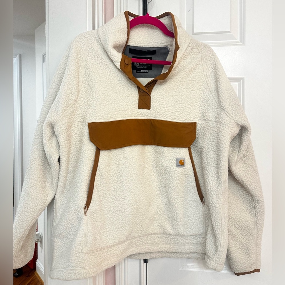 Carhartt White and Tan Sherpa Pullover